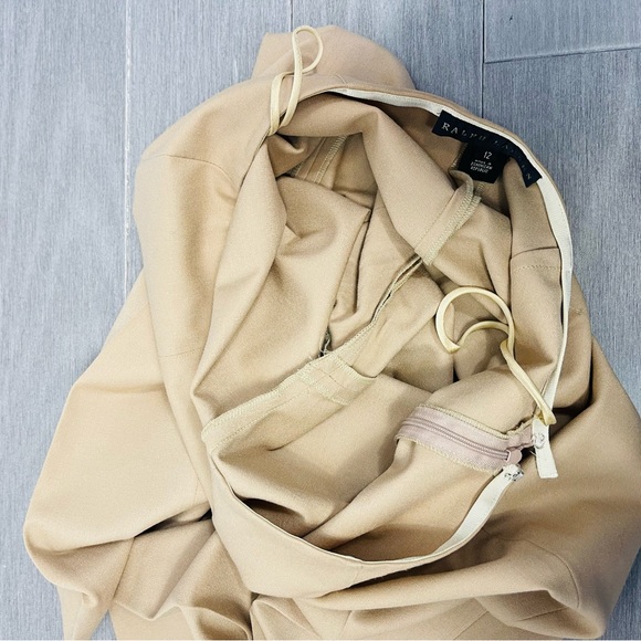 RALPH LAUREN Black Label High Rise Crop Beige Camel Wool Dress Pants Trousers 12 - Picture 11 of 15